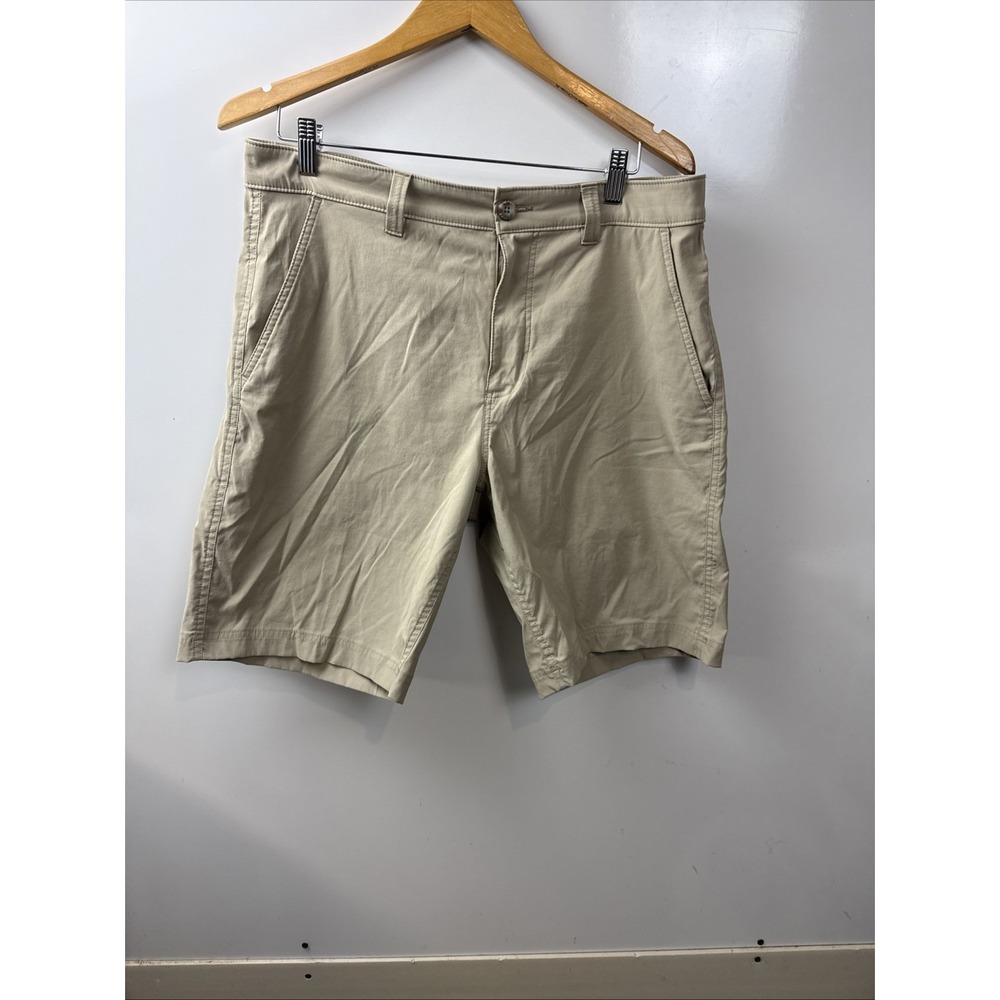 Eddie Bauer Shorts Mens 33 Beige Travex Stretch Nylon Spandex Hiking Quick Dry